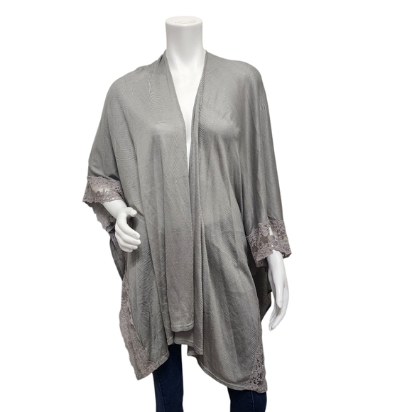 NWT Lauren Conrad Gray Open Wrap Cardigan One Size Fits Most - Picture 1 of 10